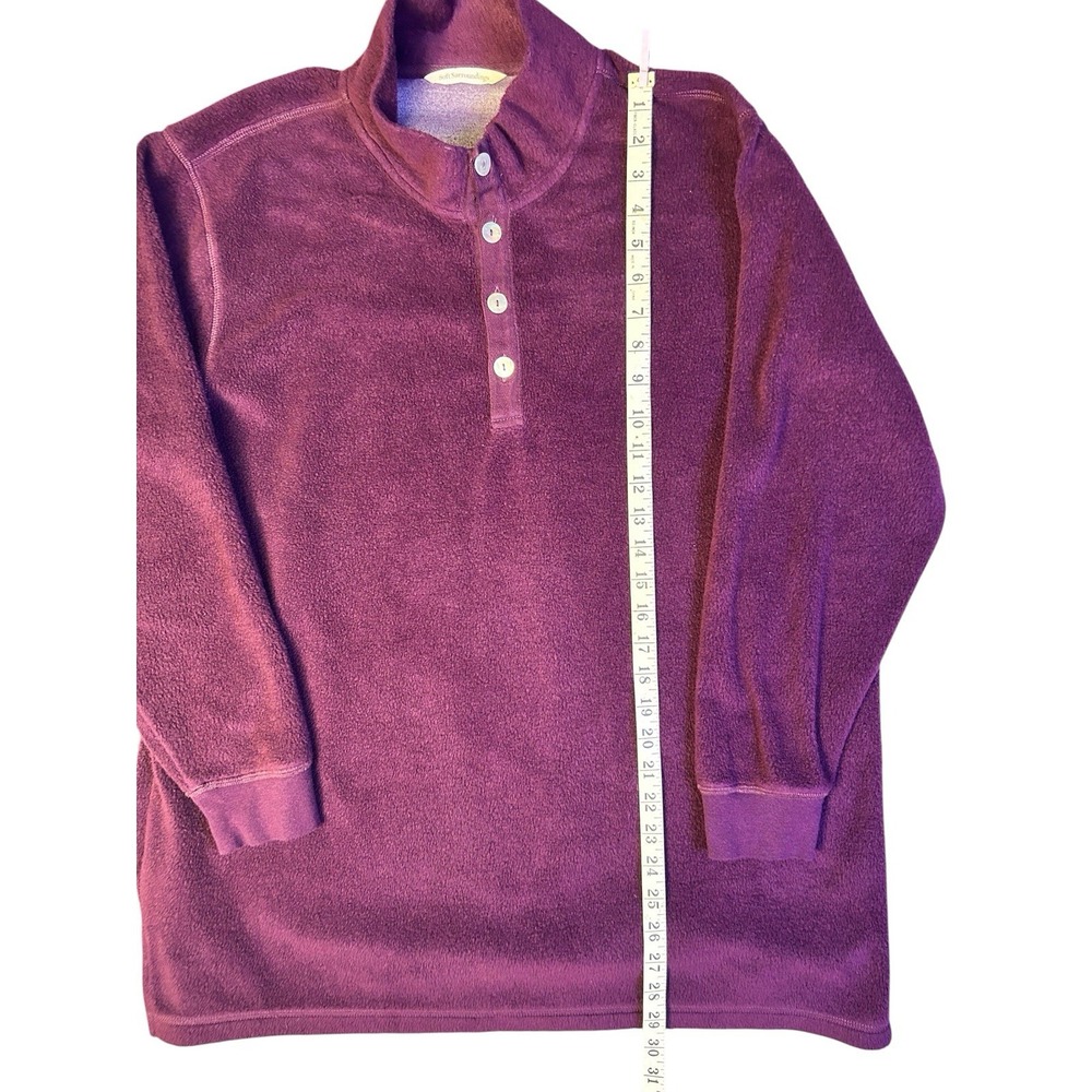 Soft Surroundings Fleece Pullover Long Sleeve Mock Neck Tunic Top Size Large - Picture 3 of 5